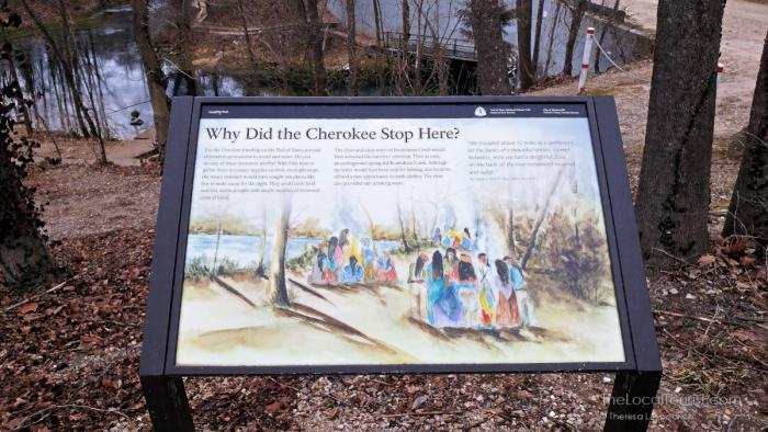 Trail of Tears Wayside Exhibit at the Roubidoux River