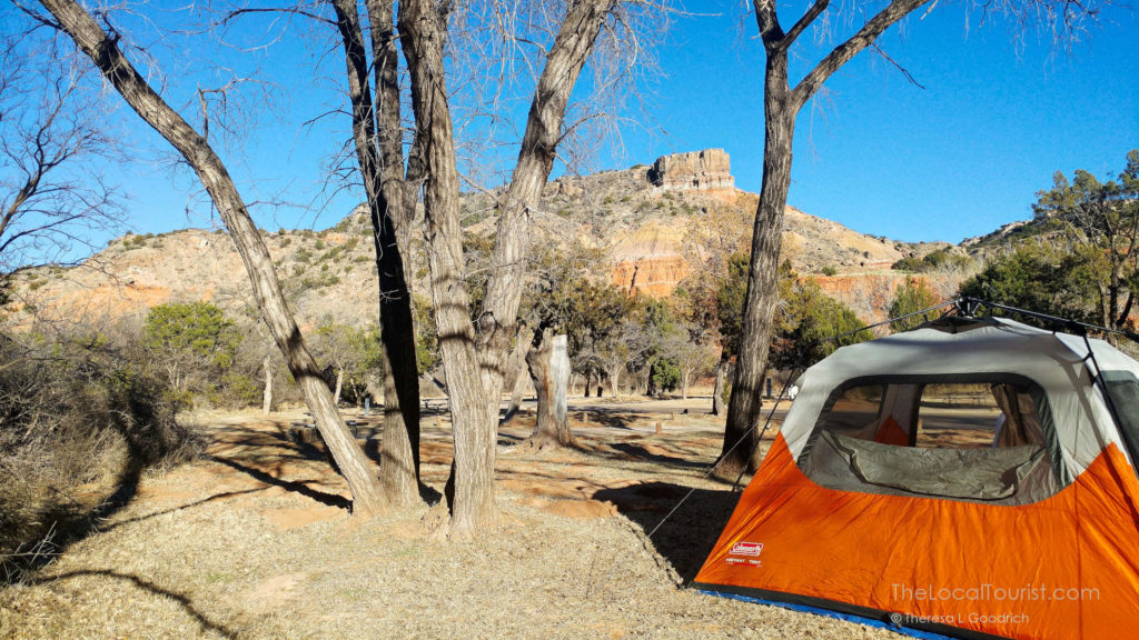 Tent in Hackberry Campground in Palo Duro Canyon State Park
