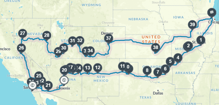 Our cross-country road trip filled out with several places to see.