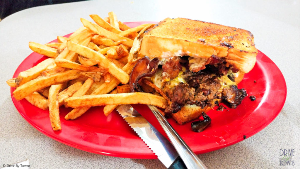 Burger on Texas Toast at Homeplate Bar & Grill