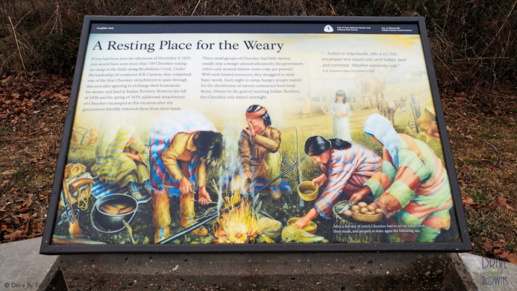 Trail of Tears Wayside Exhibit at the Roubidoux River