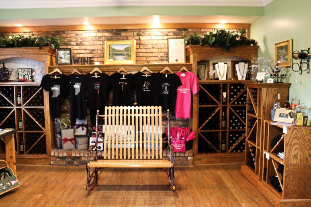 T-shirts and custom chair at Wildcat Creek Winery