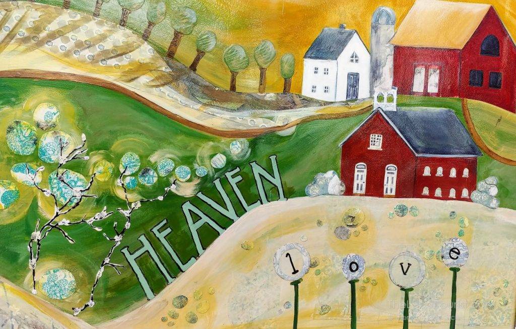 Heaven - portion of mural on Iowa Avenue Literary Walk