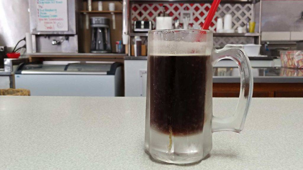 Frosty mug of root beer at Pro's Sandwich Shop in Mason City