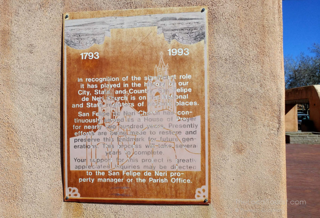 San Felipe de Neri historic marker