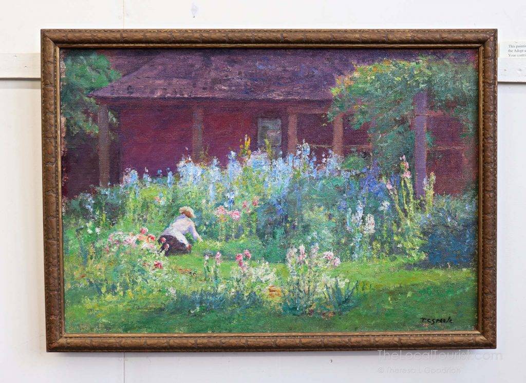 Selma in her garden depicted by T.C. Steele