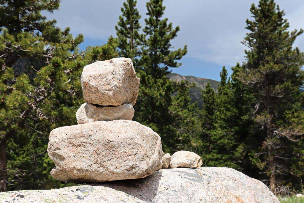 Rock cairn at one of the pull-offs on US-212