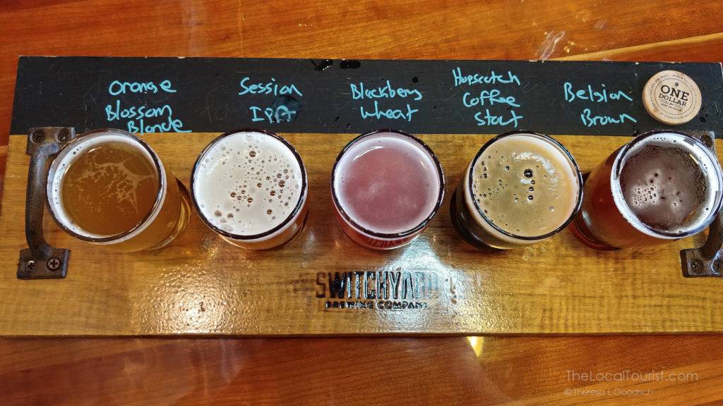 Switchyard Brewing flight of beers