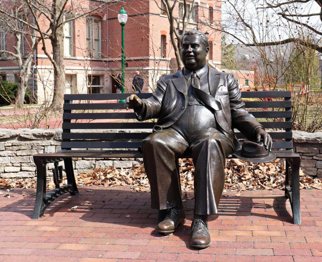 Herman B Wells statue at Indiana University