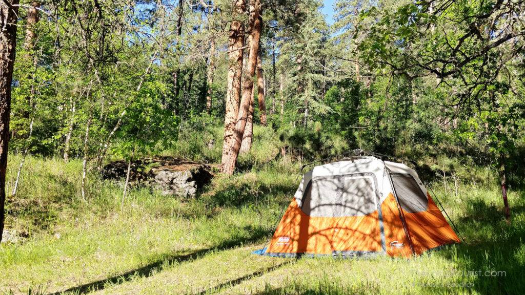Camping at Horse Thief Campground near Mount Rushmore in South Dakota - camping is one of the most effective ways to save money on a road trip