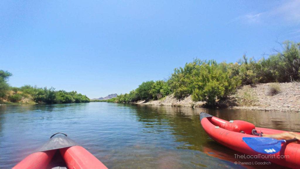 Clear water of the Lower Salt River with two kayaks