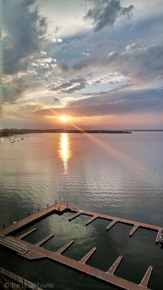 Sunset from Premium Lake View King Room at The Edgewater in Madison, Wisconsin