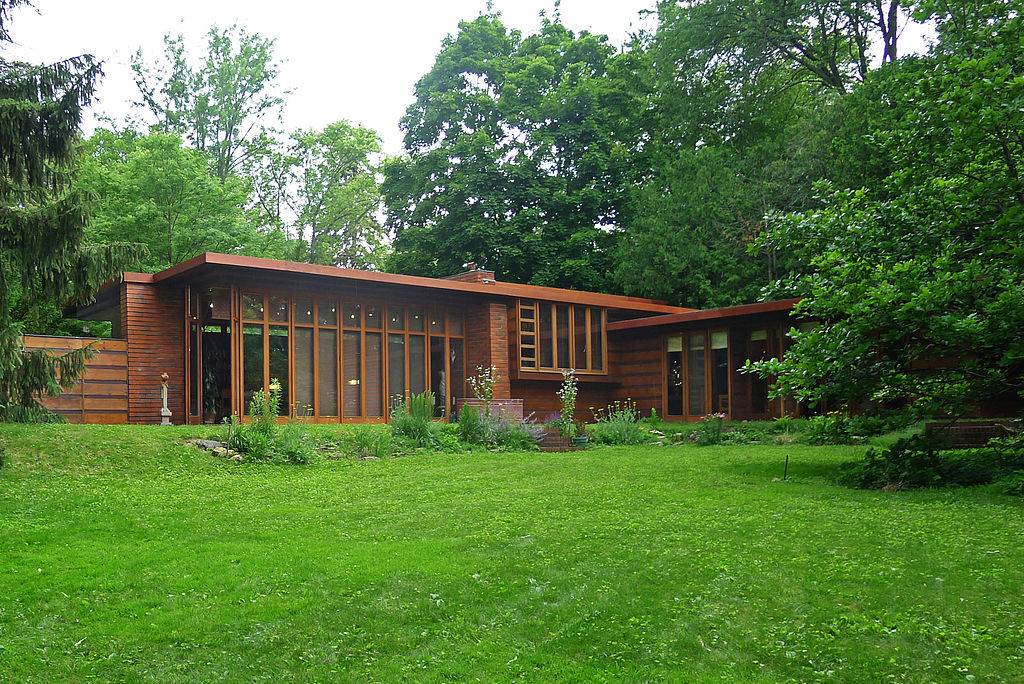 Exterior of the Herbert and Katherine Jacobs First House, commonly referred to as Jacobs I