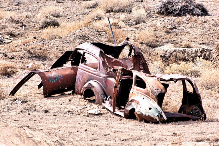 Rusted and ruined Volkswagen bug