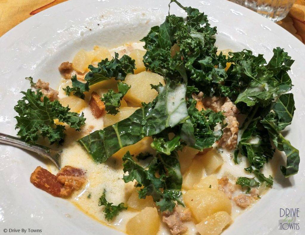 Sausage, potato, and kale soup