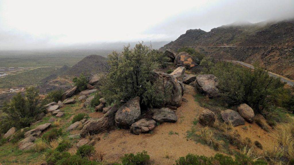 Viewing a valley after descending from a valley in Arizona