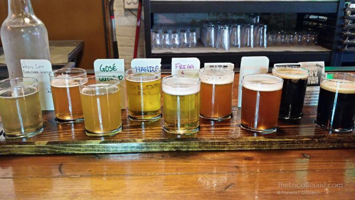 Biggest beer flight I've ever seen at Public Craft Brewing Co.