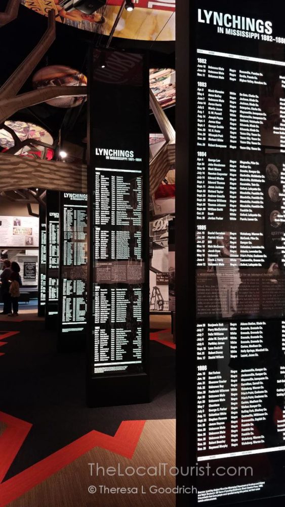 Lists of Mississippi lynchings at Mississippi Civil Rights Museum
