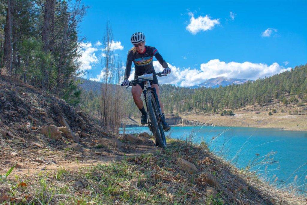 Woman Mountain Biking in Ruidoso New Mexico