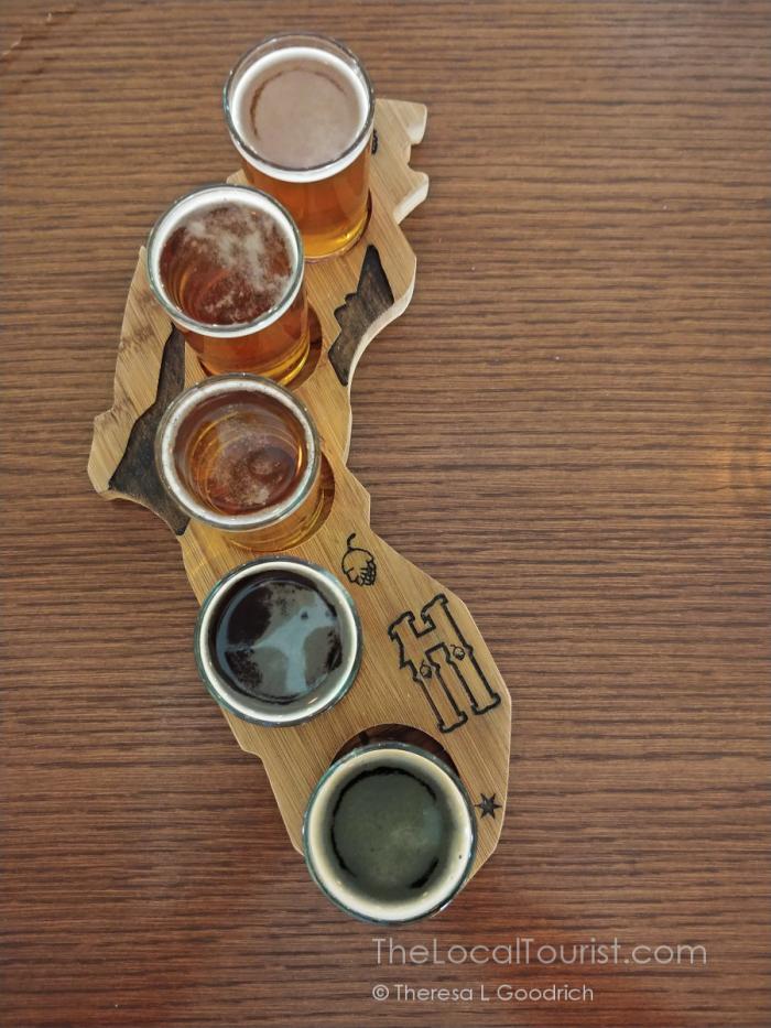 Beer flight at Haymarket Brewery & Taproom in Bridgman, Michigan