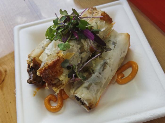 Spring rolls at Free Run Cellars