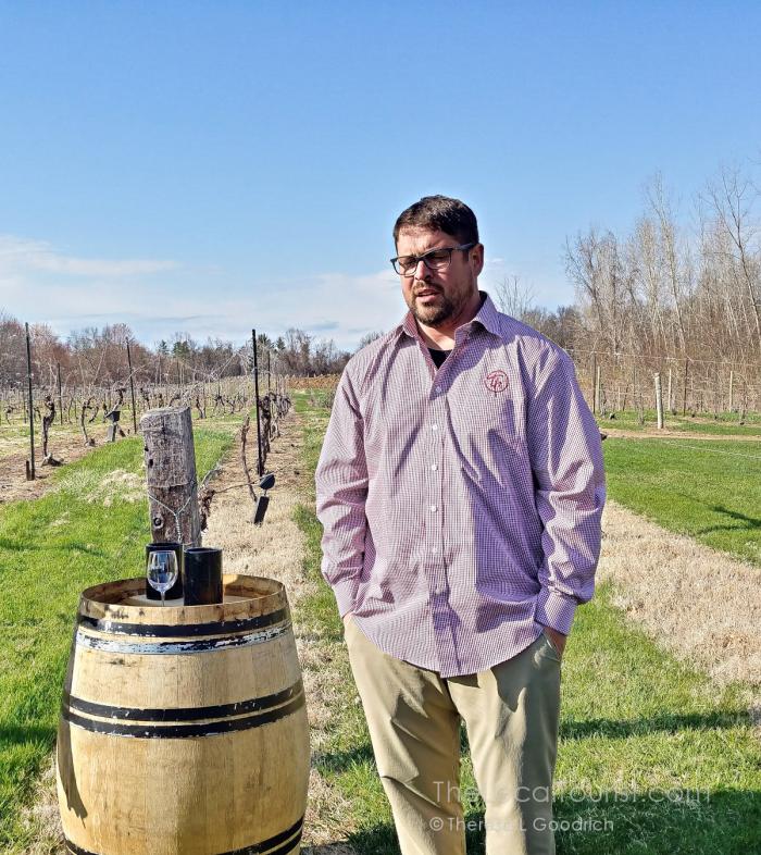 Matt Moersch in the vineyards at Tabor Hill