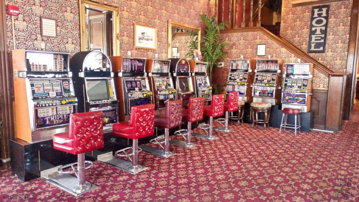 Slot machines in the Mizpah Hotel