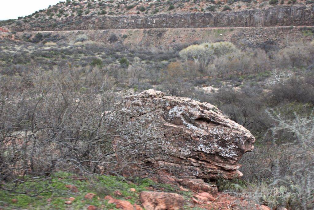 Dinosaur rock formation at Verde Canyon