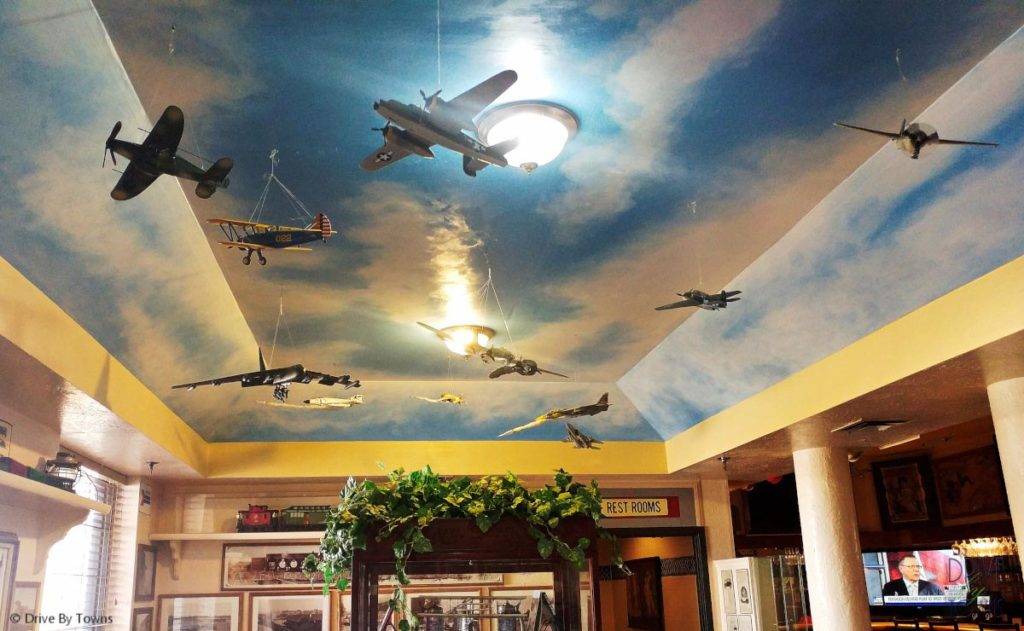 Planes inside Yuma Landing Bar & Grill