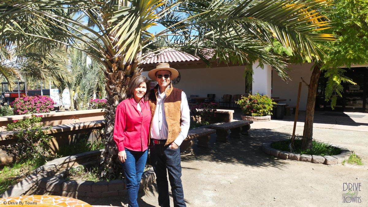 Nels and Martha Rogers at Martha's Gardens Date Farm in Yuma, Arizona