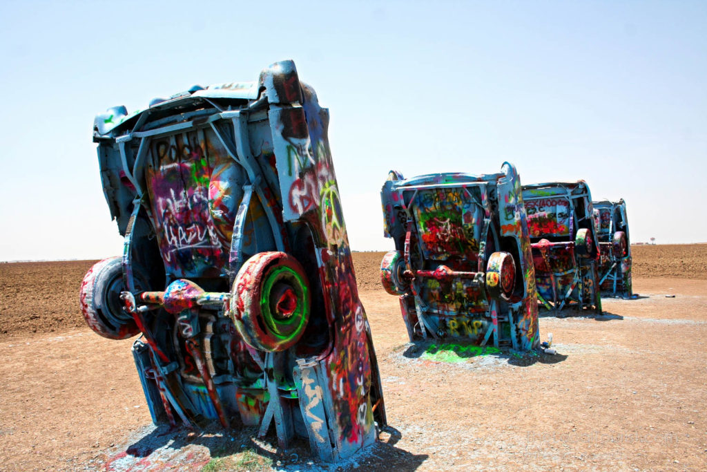 Cadillacs buried outside Amarillo, a Route 66 roadside attraction