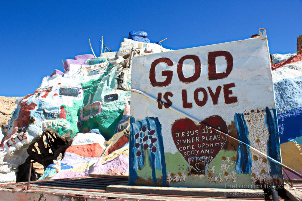 God is Love sign at Salvation Mountain
