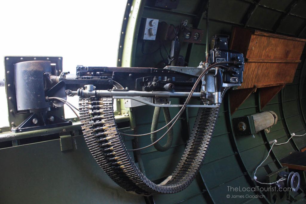 Ammunition feeding the machine gun in the B-17 Flying Fortress WWII heavy bomber; Photo credit Jim Goodrich