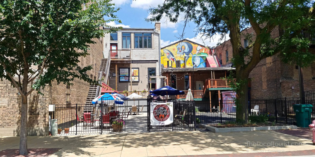 Riverside view of Billy Brick's Woodfired Pizza in Elgin Illinois