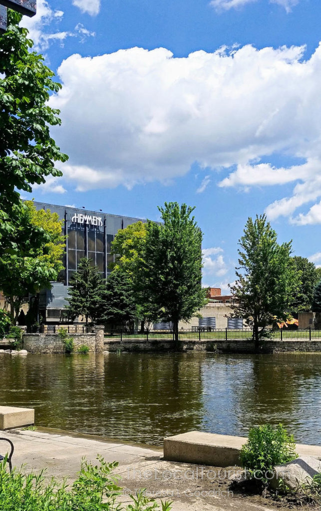 Hemmens Cultural Center from Walton Island in Elgin, Illinois