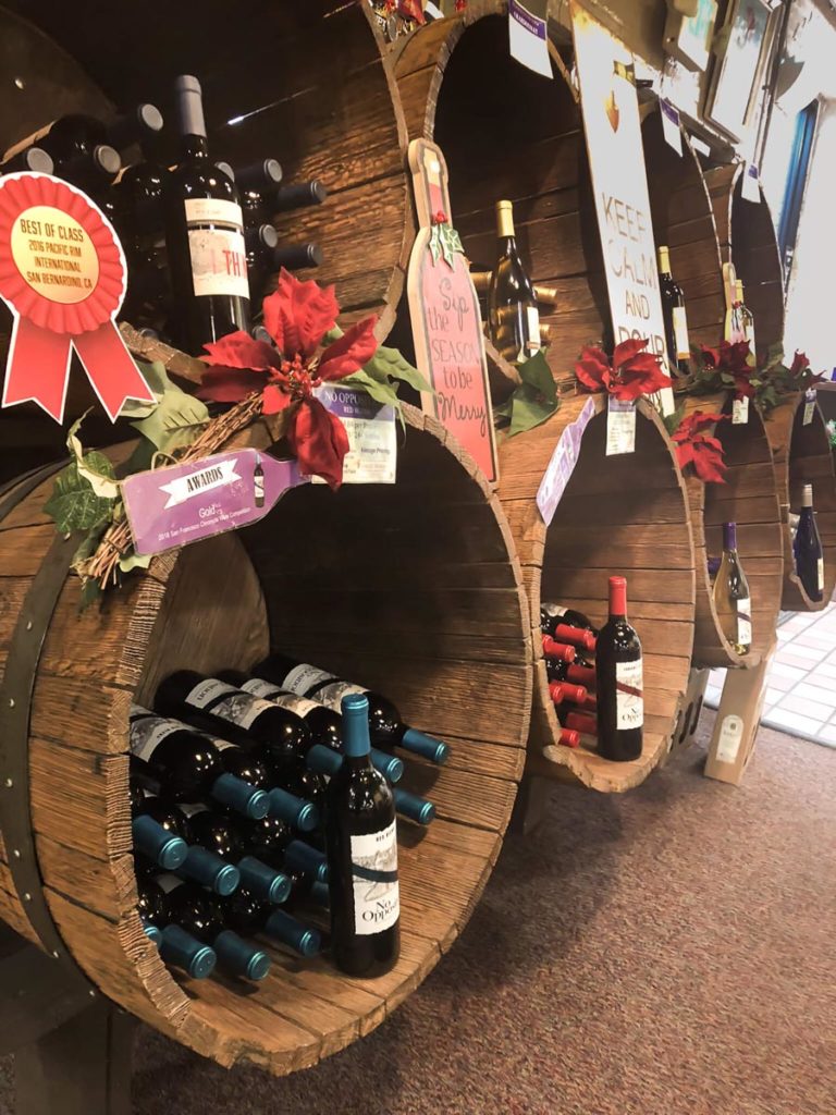 Wine selection at Easley Winery