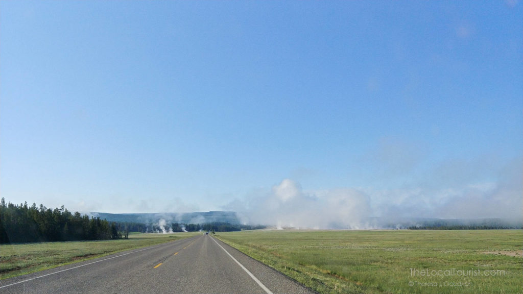 Steam billowing from the earth