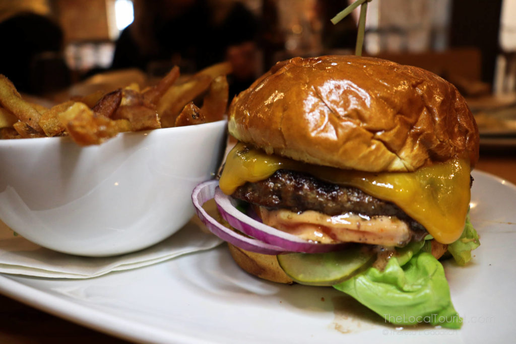 "Classic" burger and fries at Duke's Alehouse & Kitchen, an excellent Crystal Lake restaurant