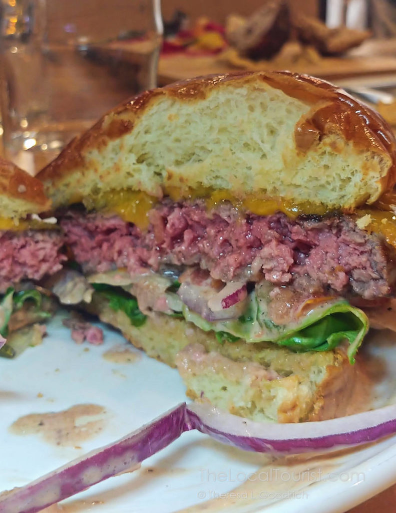 Perfect medium-rare "Classic" burger and fries at Duke's Alehouse & Kitchen, an excellent Crystal Lake restaurant