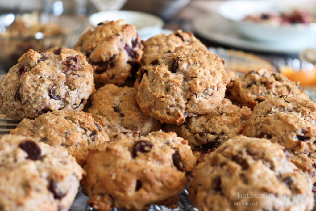 Chocolate cherry scones, made fresh and served for breakfast at Cherry Tree Inn in McHenry County IL