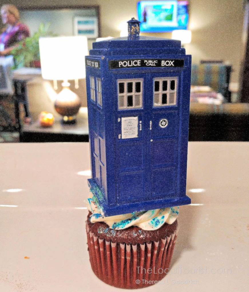 TARDIS Cupcake made by Jennifer Smith, Director of Sales for Staybridge Suites in Hendricks County Indiana.
