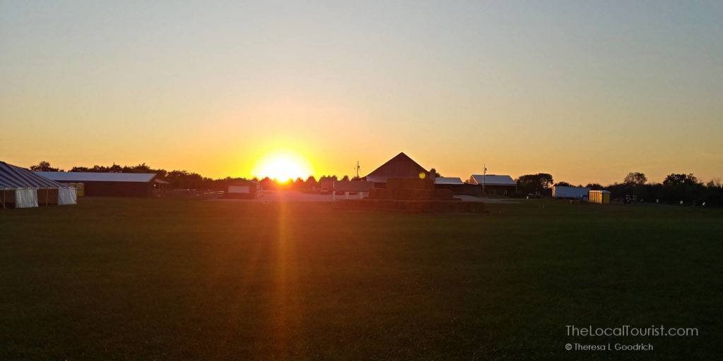 Sunset over the barn at Beasley's Orchard